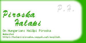 piroska halapi business card