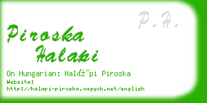 piroska halapi business card